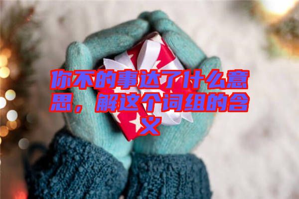 你不的事達(dá)了什么意思，解這個(gè)詞組的含義