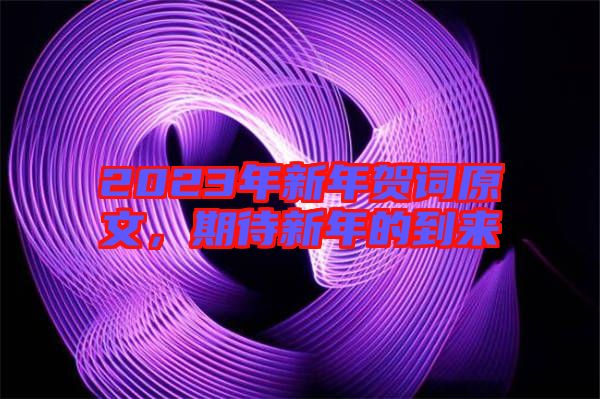 2023年新年賀詞原文，期待新年的到來