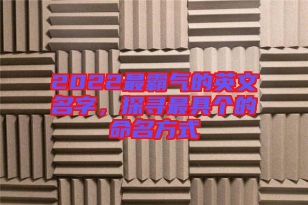 2022最霸氣的英文名字，探尋最具個的命名方式