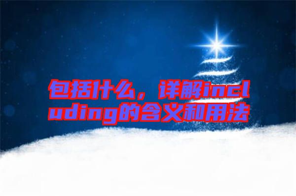 包括什么，詳解including的含義和用法