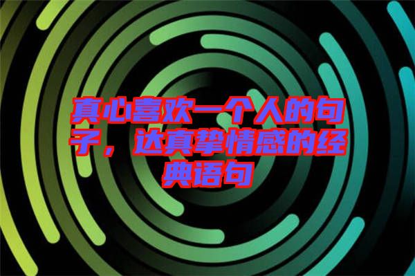 真心喜歡一個(gè)人的句子，達(dá)真摯情感的經(jīng)典語句