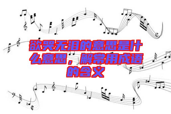 欲哭無淚的意思是什么意思，解常用成語的含義
