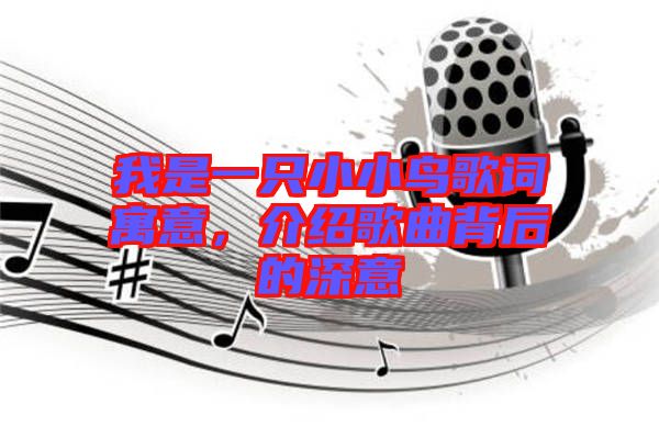 我是一只小小鳥歌詞寓意，介紹歌曲背后的深意