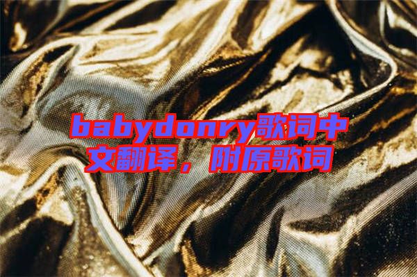 babydonry歌詞中文翻譯，附原歌詞