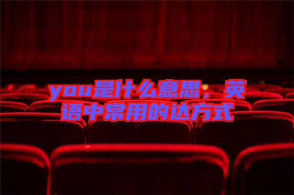 you是什么意思，英語(yǔ)中常用的達(dá)方式