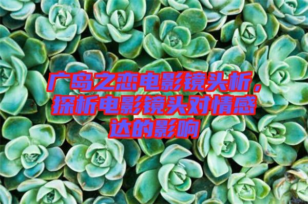 廣島之戀電影鏡頭析，探析電影鏡頭對情感達(dá)的影響