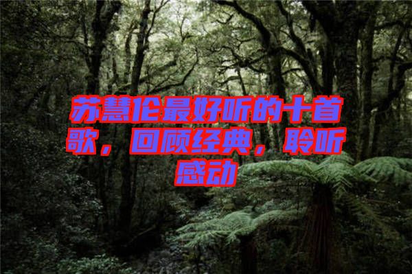 蘇慧倫最好聽的十首歌，回顧經(jīng)典，聆聽感動