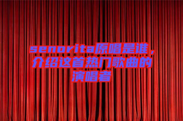 senorita原唱是誰(shuí)，介紹這首熱門歌曲的演唱者