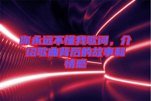 你永遠(yuǎn)不懂我歌詞，介紹歌曲背后的故事和情感