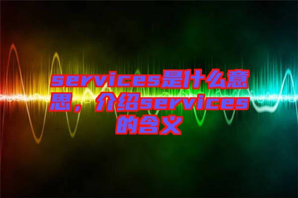 services是什么意思，介紹services的含義