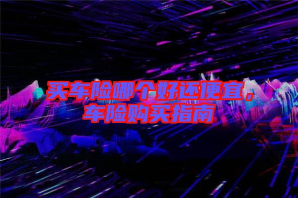 買車險哪個好還便宜，車險購買指南