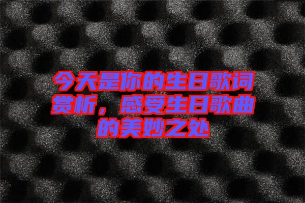 今天是你的生日歌詞賞析，感受生日歌曲的美妙之處