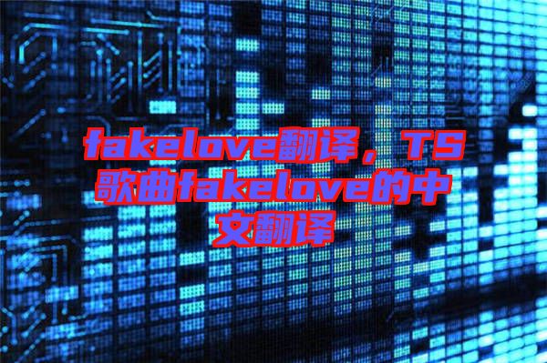 fakelove翻譯，TS歌曲fakelove的中文翻譯