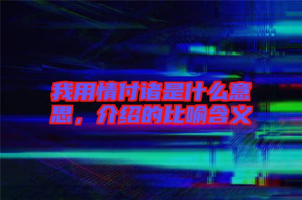 我用情付諸是什么意思，介紹的比喻含義
