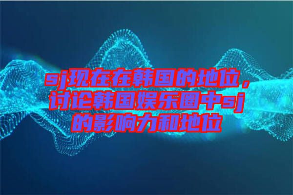 sj現(xiàn)在在韓國(guó)的地位，討論韓國(guó)娛樂圈中sj的影響力和地位