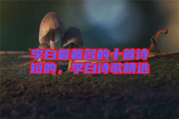李白最著名的十首詩(shī)短的，李白詩(shī)歌精選