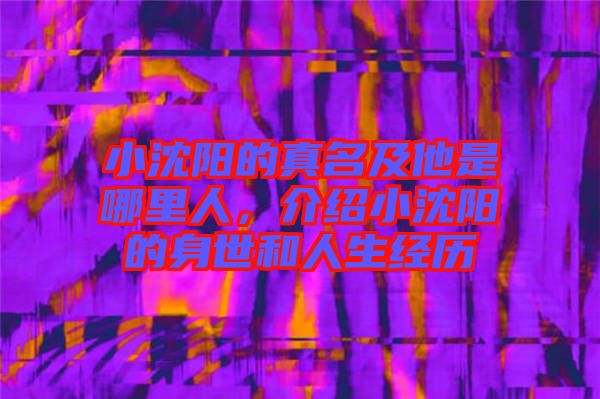 小沈陽的真名及他是哪里人，介紹小沈陽的身世和人生經(jīng)歷
