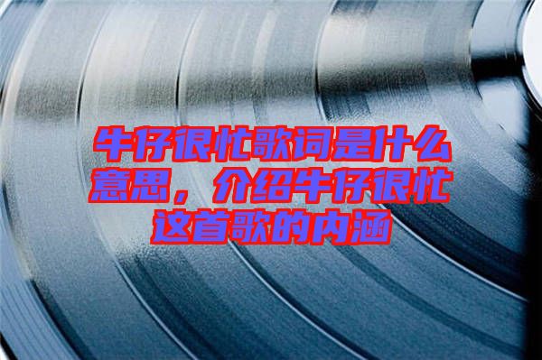 牛仔很忙歌詞是什么意思，介紹牛仔很忙這首歌的內(nèi)涵