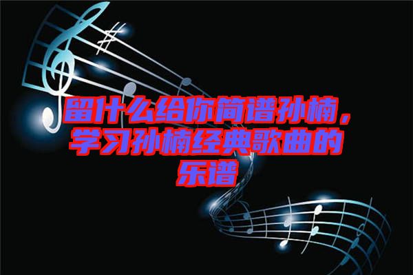 留什么給你簡(jiǎn)譜孫楠，學(xué)習(xí)孫楠經(jīng)典歌曲的樂(lè)譜