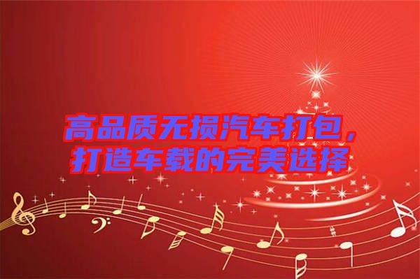 高品質(zhì)無損汽車打包，打造車載的完美選擇
