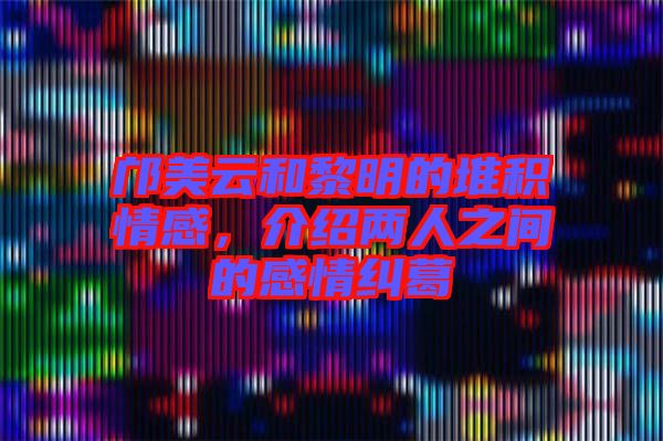 鄺美云和黎明的堆積情感，介紹兩人之間的感情糾葛