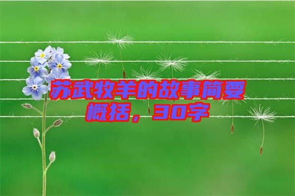 蘇武牧羊的故事簡要概括，30字