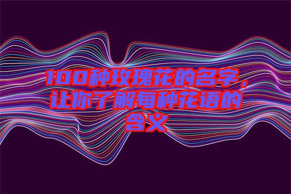 100種玫瑰花的名字，讓你了解每種花語(yǔ)的含義