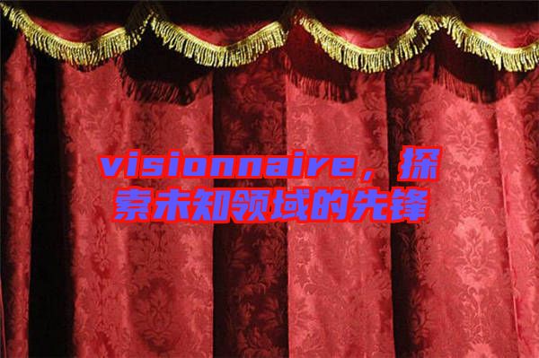 visionnaire，探索未知領(lǐng)域的先鋒
