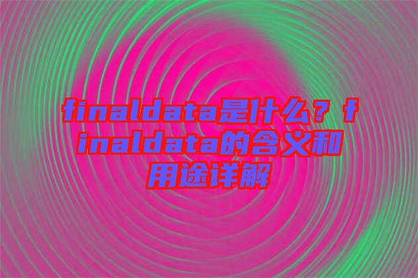 finaldata是什么？finaldata的含義和用途詳解