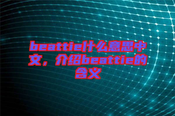 beattie什么意思中文，介紹beattie的含義
