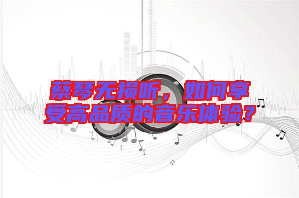 蔡琴無損聽，如何享受高品質(zhì)的音樂體驗？