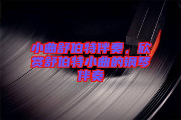 小曲舒伯特伴奏，欣賞舒伯特小曲的鋼琴伴奏