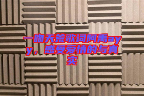 一吻天荒歌詞阿禹ayy，感受愛情的與真實