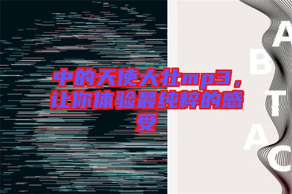 中的天使大壯mp3，讓你體驗(yàn)最純粹的感受