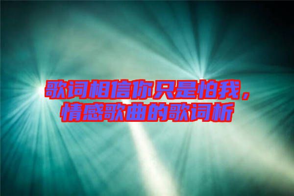 歌詞相信你只是怕我，情感歌曲的歌詞析