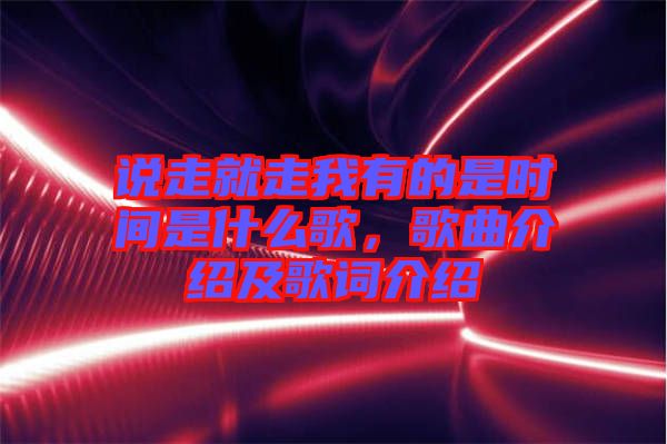 說走就走我有的是時間是什么歌，歌曲介紹及歌詞介紹