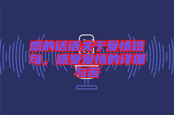 感的話語關(guān)于愛情短句，感受愛情的詳細(xì)與苦