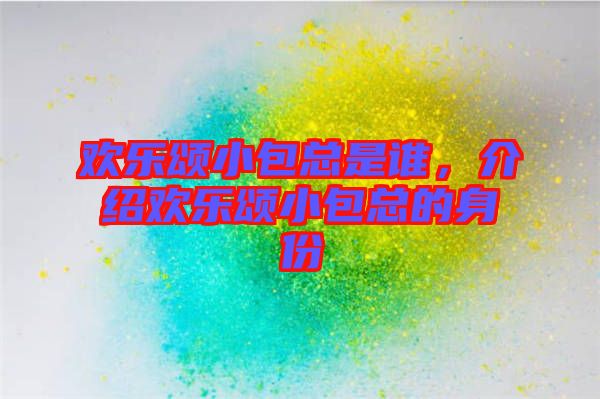 歡樂頌小包總是誰，介紹歡樂頌小包總的身份