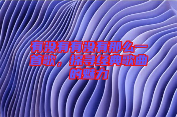 有沒(méi)有有沒(méi)有那么一首歌，探尋經(jīng)典歌曲的魅力