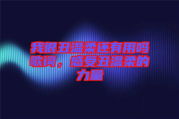 我很丑溫柔還有用嗎歌詞，感受丑溫柔的力量