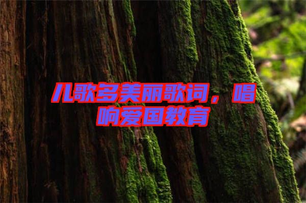 兒歌多美麗歌詞，唱響愛國教育
