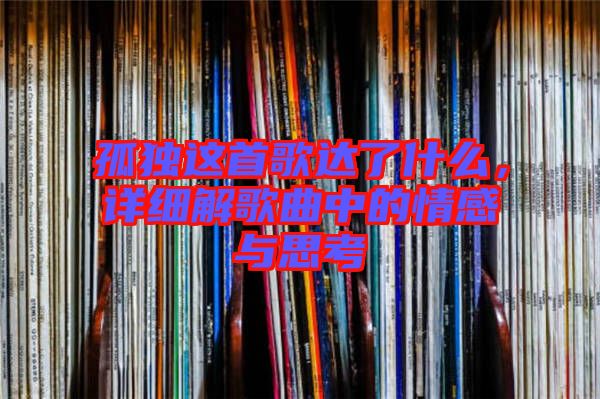孤獨(dú)這首歌達(dá)了什么，詳細(xì)解歌曲中的情感與思考