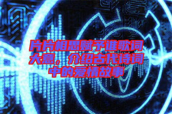 片片相思賦予誰(shuí)歌詞大意，介紹古代詩(shī)詞中的愛情故事