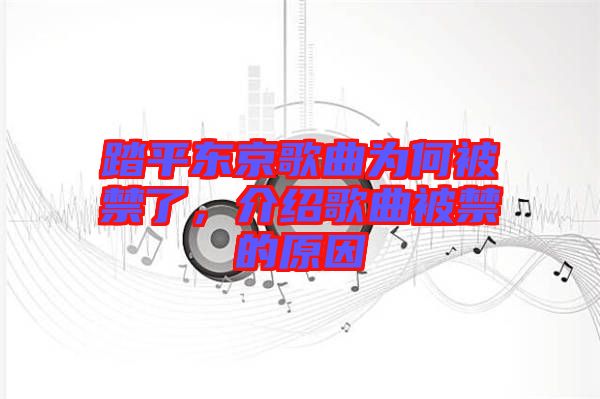 踏平東京歌曲為何被禁了，介紹歌曲被禁的原因