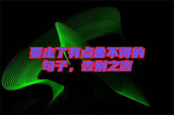 要走了有點(diǎn)舍不得的句子，告別之言