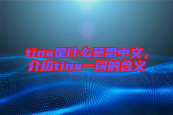 tina是什么意思中文，介紹tina一詞的含義