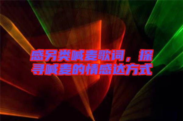 感另類喊麥歌詞，探尋喊麥的情感達(dá)方式