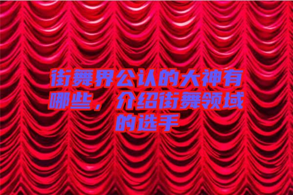 街舞界公認的大神有哪些，介紹街舞領(lǐng)域的選手