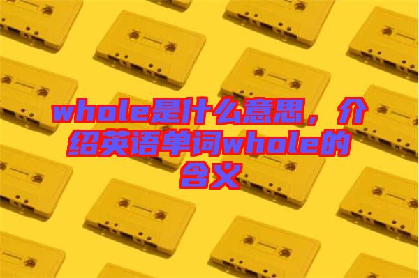 whole是什么意思，介紹英語(yǔ)單詞whole的含義