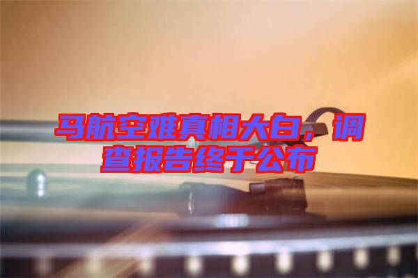 馬航空難真相大白，調(diào)查報(bào)告終于公布